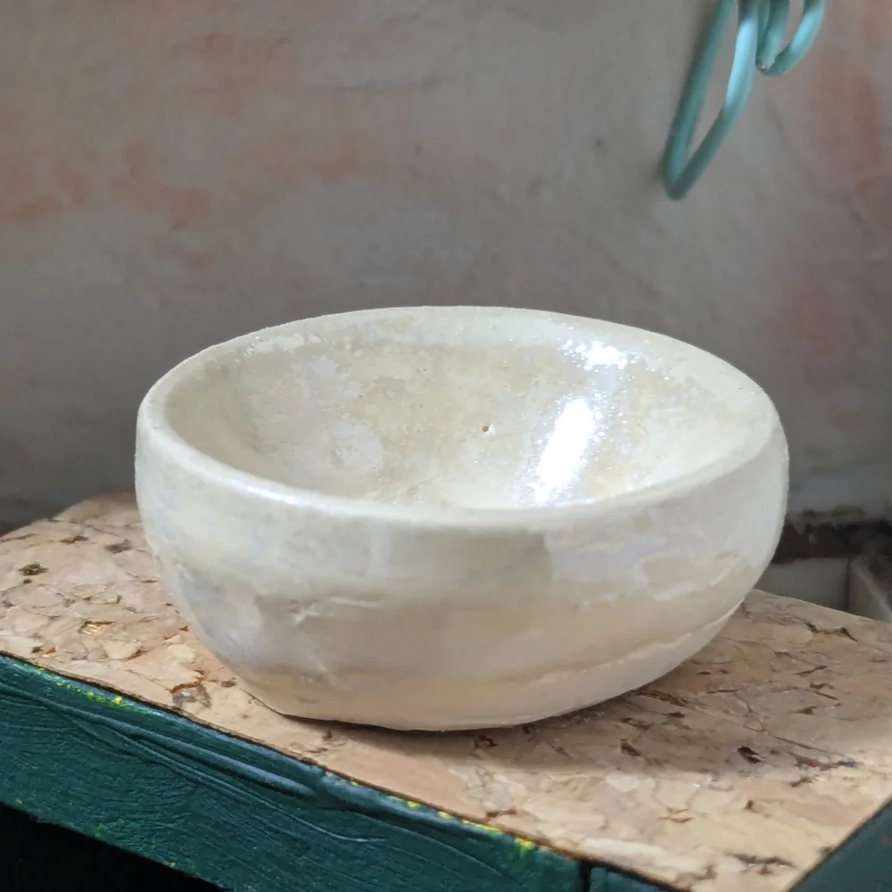 Miniature Ceramic White Vase,Cup, and Bowl Set